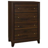 Best Furniture Outlet - Coaster - Welsley 4-drawer Chest of Drawers Walnut - 223445